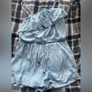 A blue two piece outfit